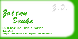zoltan denke business card